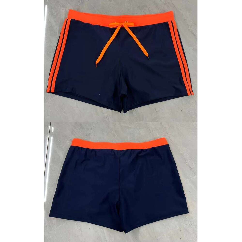 Solid Stitching Comfortable Fashion Swimming Shorts for Men Color Blocking Breathable Comfy Elastic Waist Pockets Sports Pants Z260312