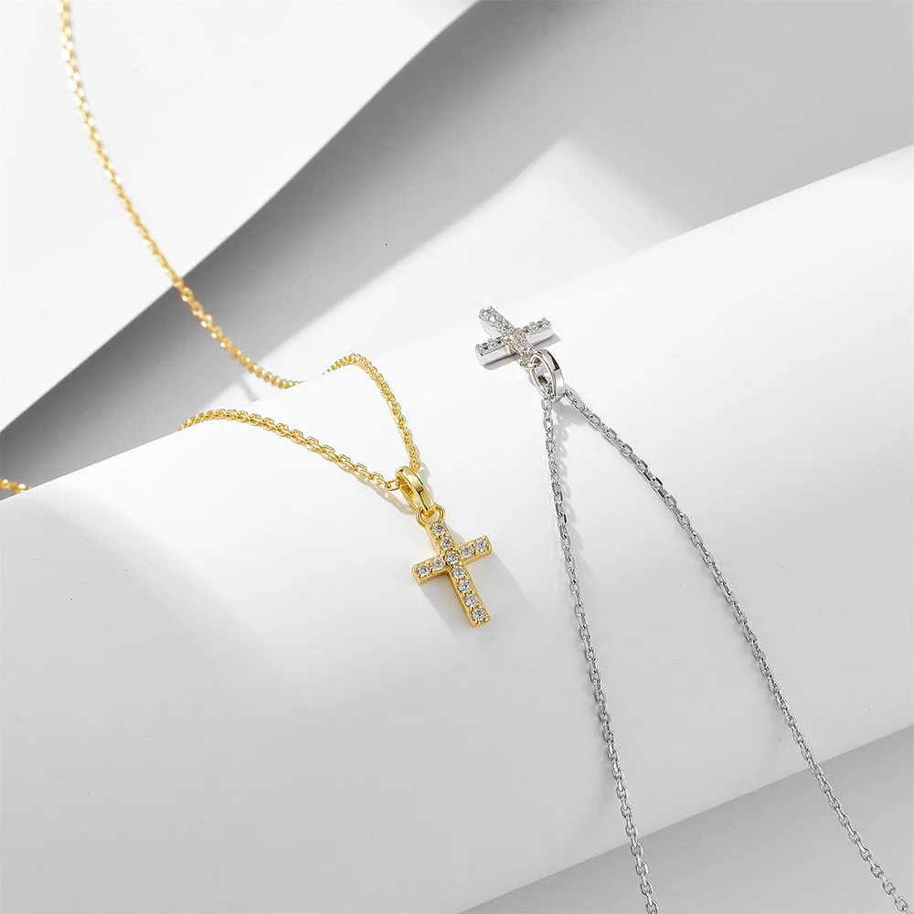 Delicate Cross 925 Sterling Silver Pendant Necklace Adjustable 260311
