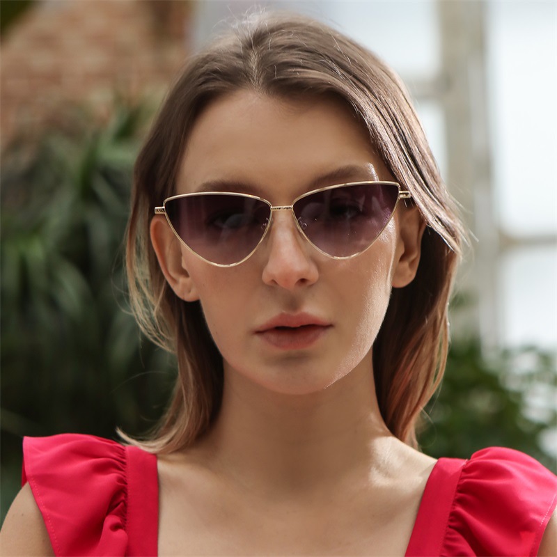 New European, American, Korean style hip-hop sunglasses for men, high-end fashion, cat eye sunglasses for women, UV resistant metal glasses