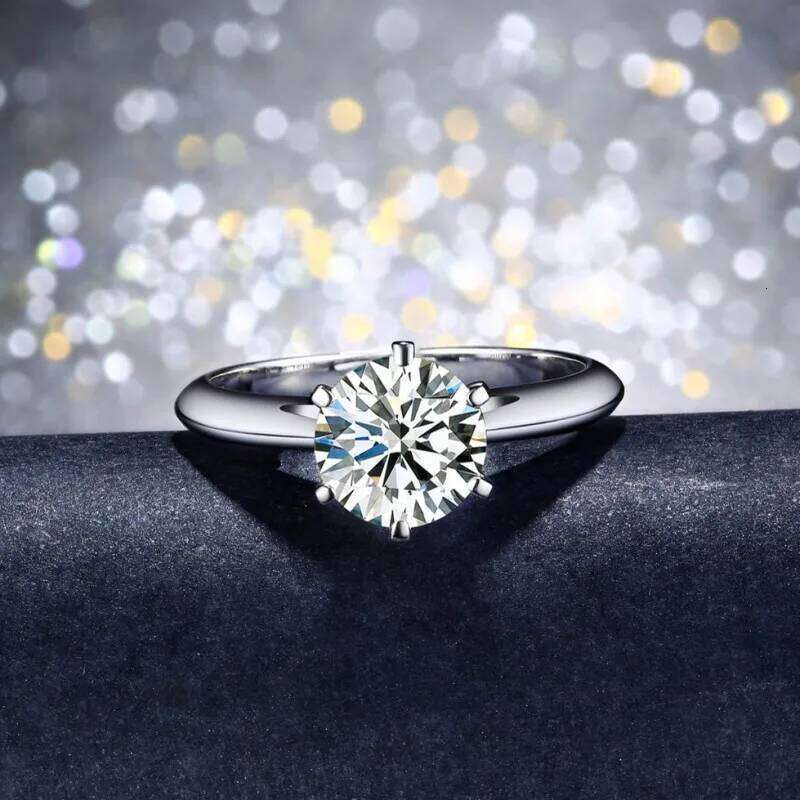 99% OFF Solitaire 1ct Lab Diamond Ring Real 925 sterling silver Engagement Wedding band Rings for Women men Party Jewelry H260312