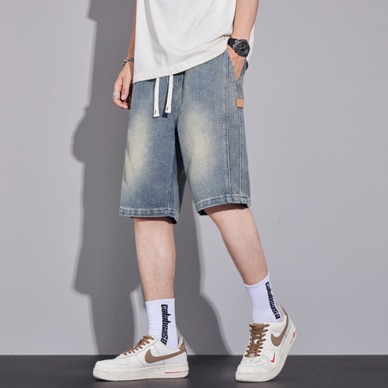 New Summer Mid-length Pants Daily Wear Starry Designer Pants Pattern Denim Shorts Men's Five-point Pants Men's Summer Thin Casual Style