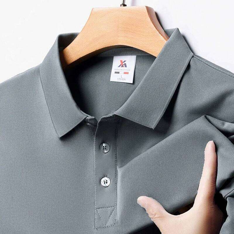 Men's Fashion Solid Short Sleeved Polo Shirt Summer Breathable Comfortable Top 26H0312