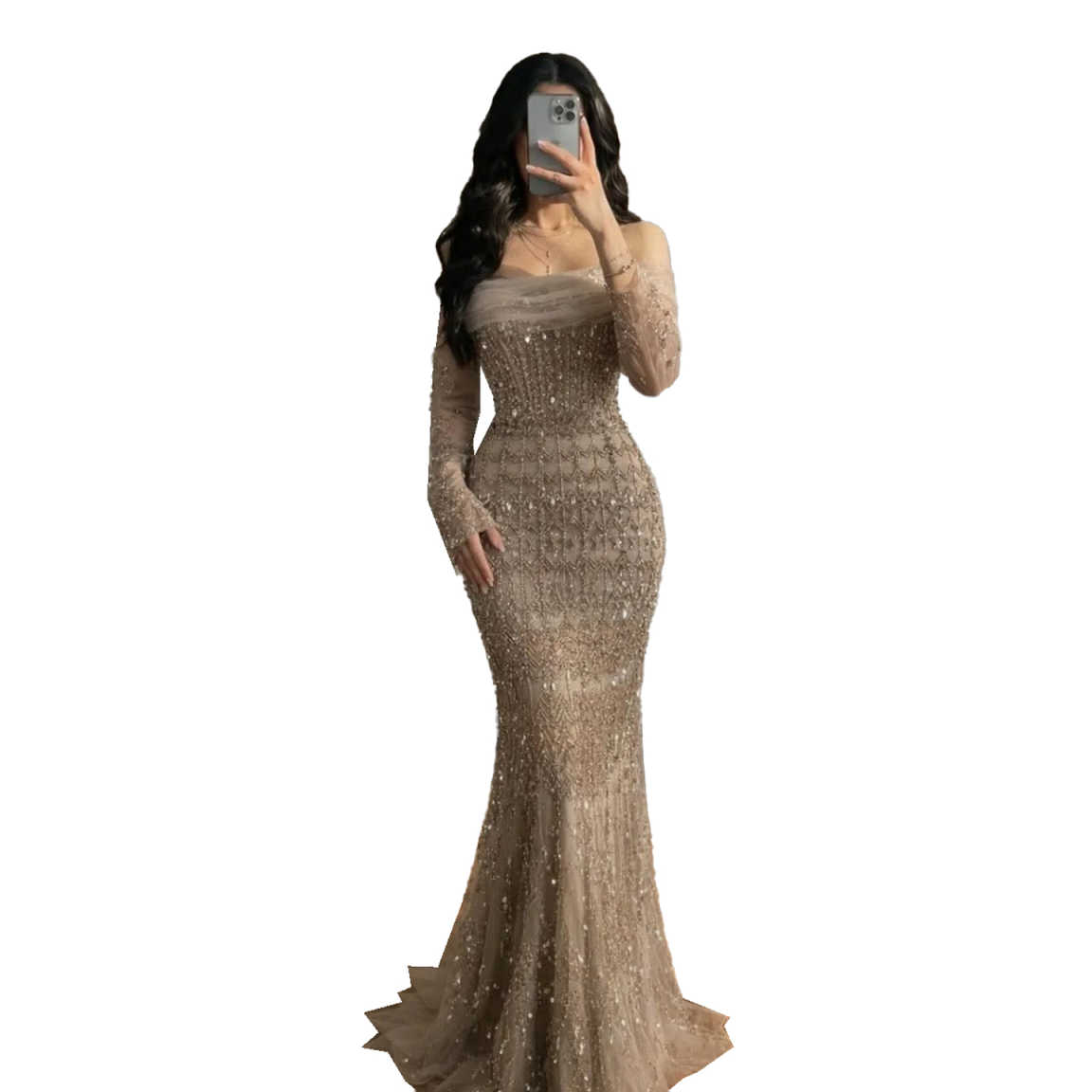 Gold Glitter Mermaid Prom Dresses Off the Shoulder vestidos de noche Elegant Detachable Train Customized Formal Evening