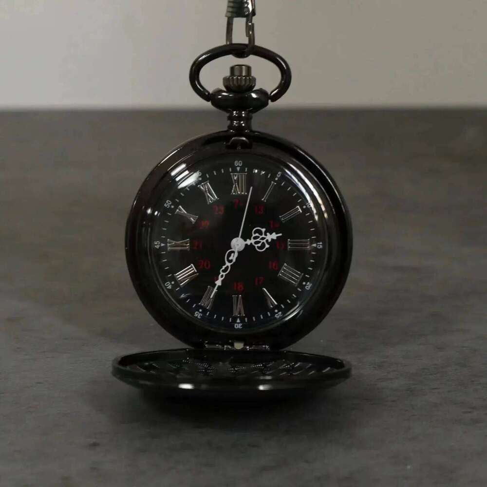 Vintage Classic Men's Quartz "To My Groomsman" Engraved Flip Roman Numeral Chain Pendant Pocket Watch Reloj