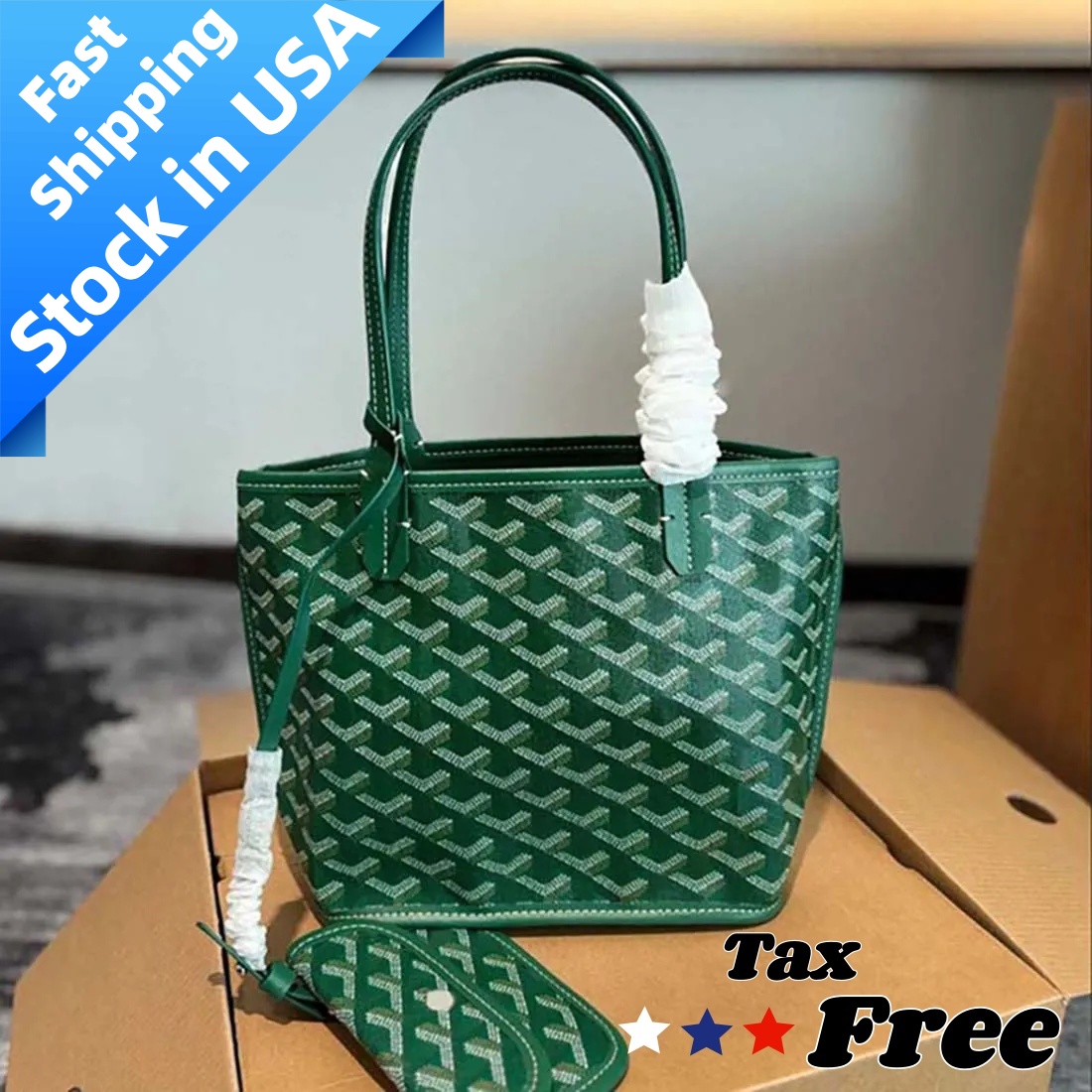 Designer Lightweight Coated Canvas Tote Bag with Signature Chevron Print Reversible Style Detachable Pouch Included Spacious Beach Shoulder Handbag for Women