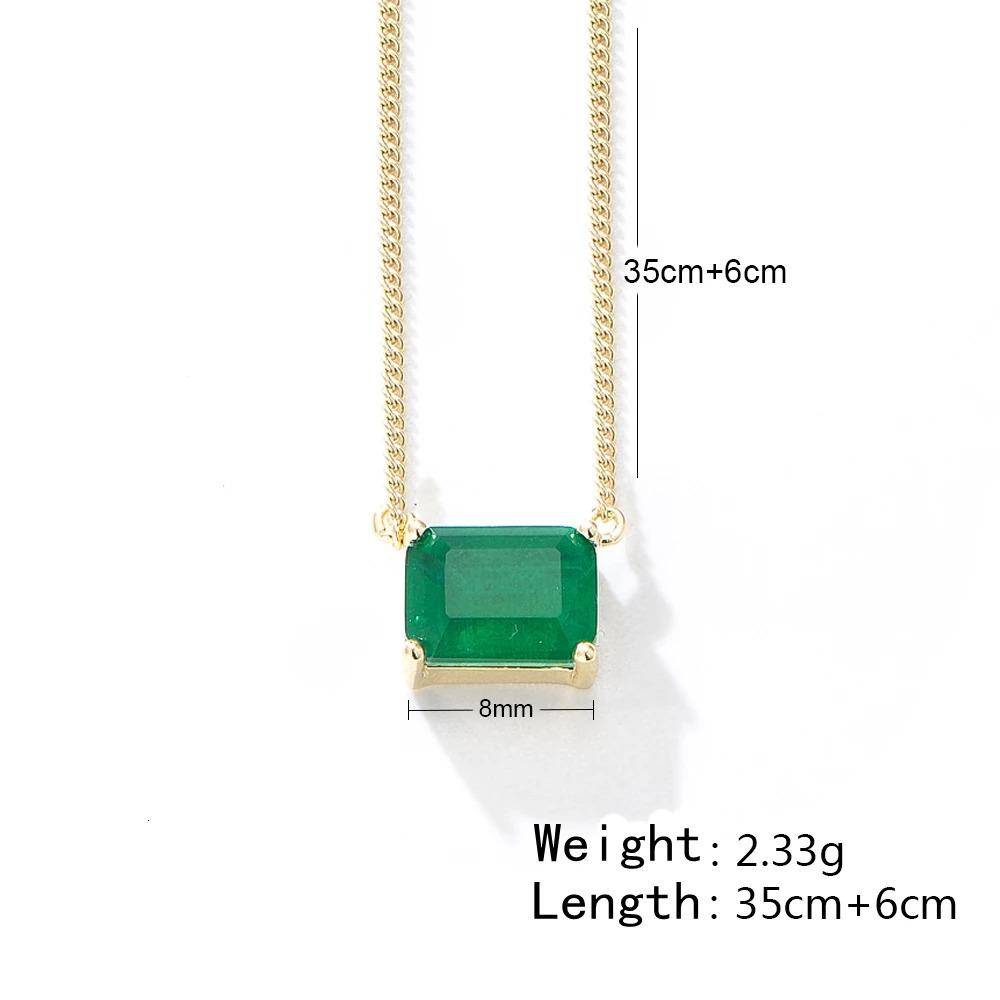Clavicle Chain Charm Emerald Necklace Classic Gemstone Single Zircon Necklace Jewelry S925 Silver Womens 260303