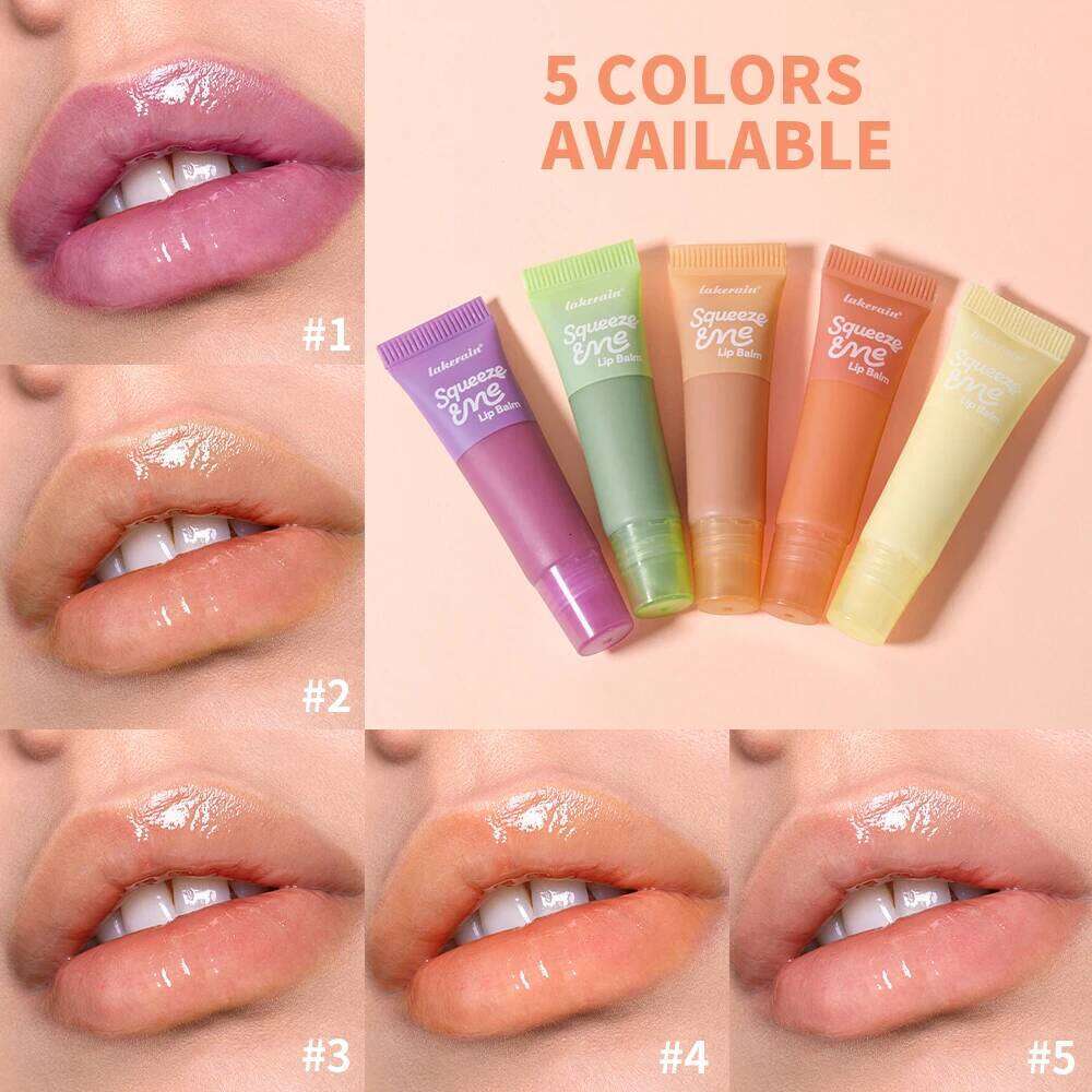 Long Lasting Moisturizing Lip Balm with Hyaluronic Acid Sheer Strawberry Flavor Squeeze Tube Plumping Gloss Hydration W260311