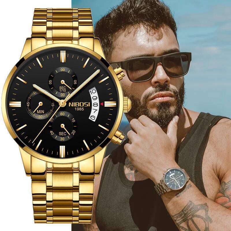 NIBOSI Fashion Mens Watches Top Brand Luxury Famous Casual Men's Dress Watch Military Quartz Wristwatches Saat Relogio Masculino