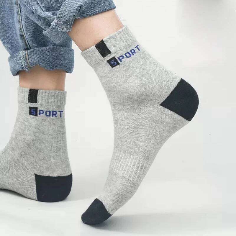 5Pairs Bamboo Fiber Autumn Winter Men Sports Sock Breathable Deodorant Business Socks Size 37-43 Z260312