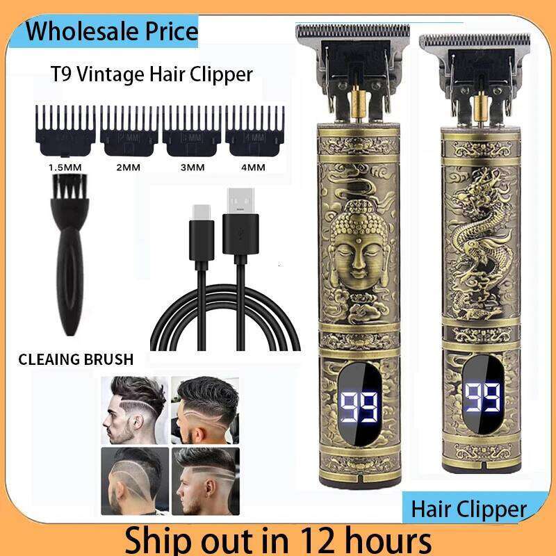 T9 Vintage Trimmer Portable Cutting Machine USB Fast Charging Shaver Barber Cordless Hair Clipper For Men's Barbe C260312