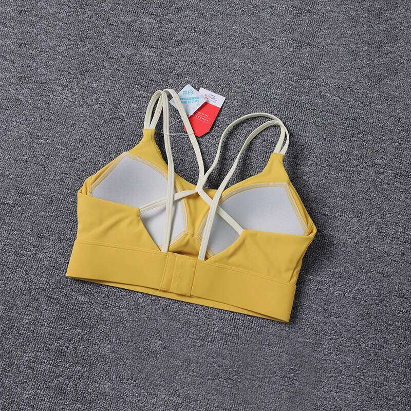 New Women's Sports Bra Padded Without Bones Cross Fitness Busty Underwear High Support Running Gym Vest Yoga Bras 26Y0312