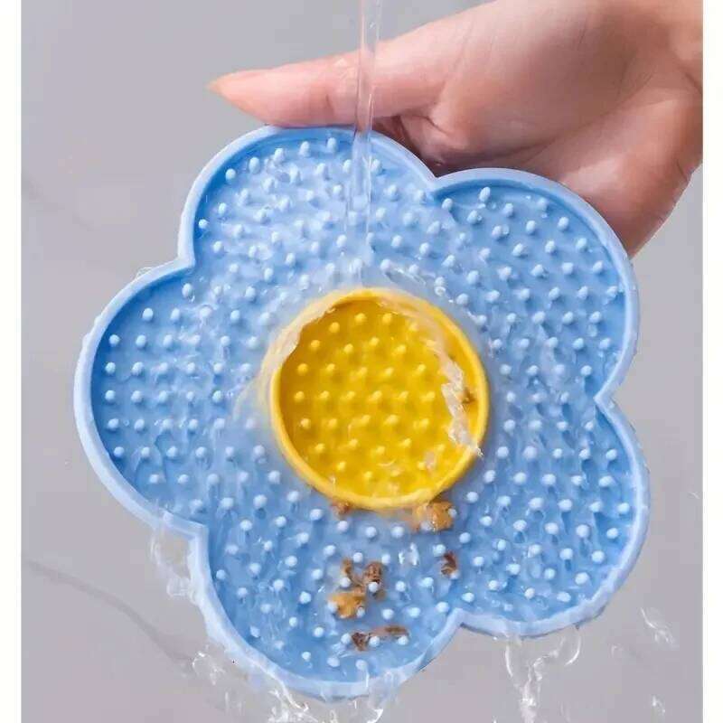 Supplies Cat Pad Sun Flower Shape Silicone Dog Licking Plate Cute Pet slow licking mat 26Y0312