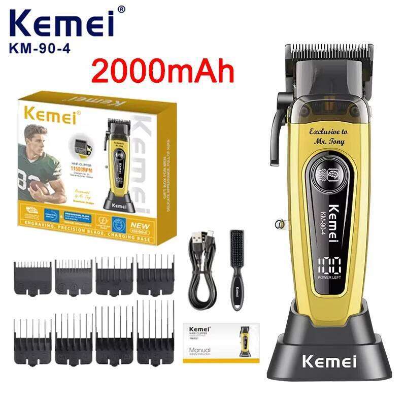 Kemei KM-90-4 Professional 11500 RPM Clipper Barbers Rechargeable Trimmers Brushless Motor Hair Cutting Machine for Men C260312