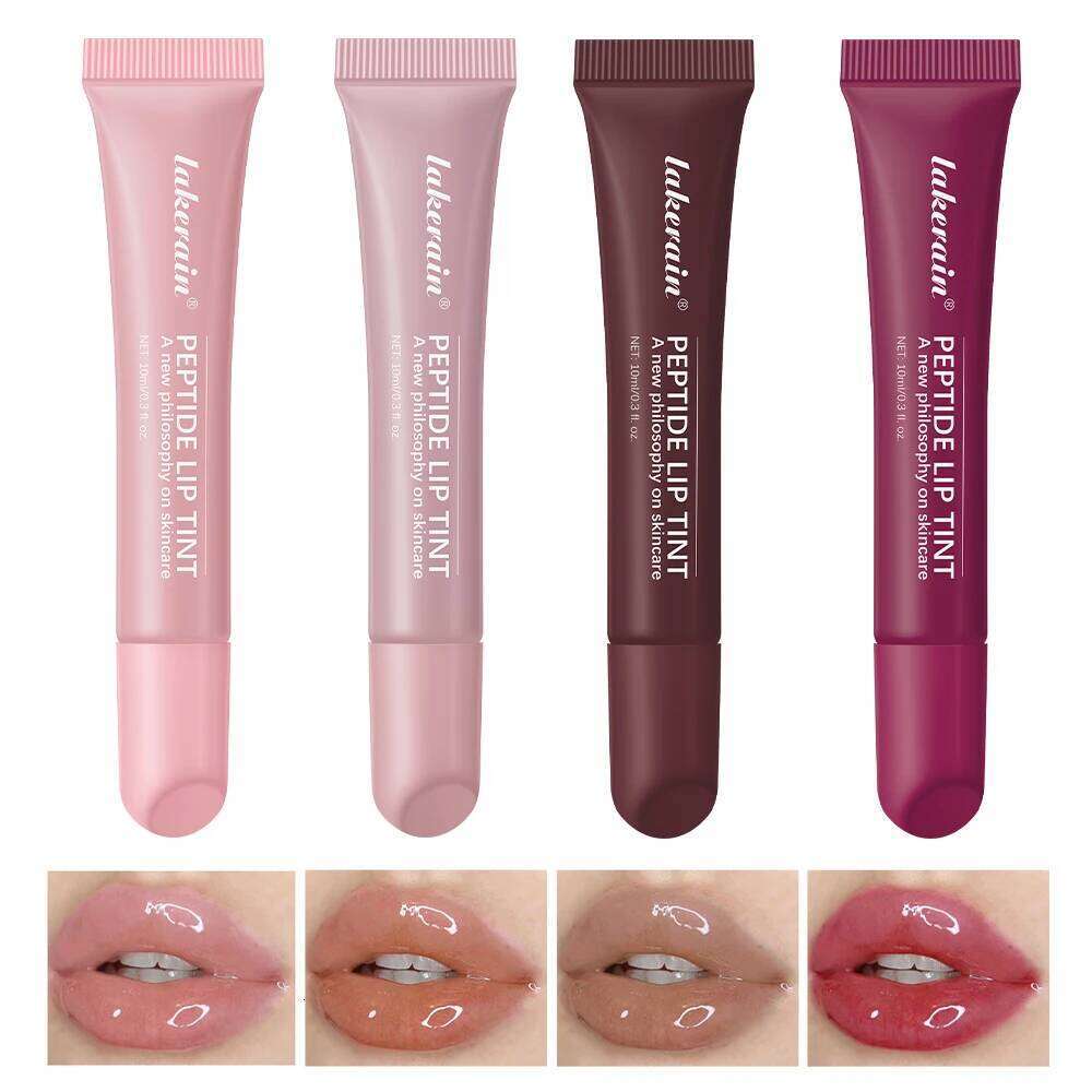 4pcs Mirror Glaze Moisturizes Jelly Enrichment Lasting Water Light Glass Oil Remove Line Lip Protection Serum W260311