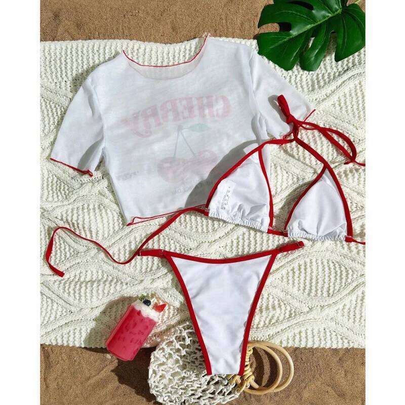 2026 Sexy 3Pcs Bikinis Set Female Swimsuit Women Three-Piece Swimwear Beach Swim Wear Bathing Suits Brazilian Bikini Pool Bather Y260303