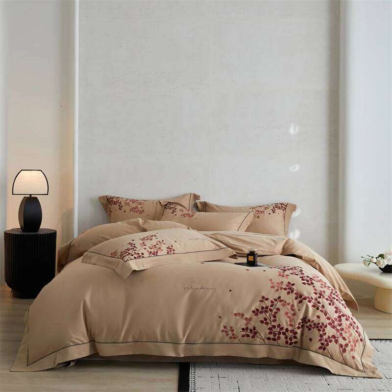 Embroidery 800TC Brushed Cotton Duvet cover Double Queen King Bedding set Cover Fitted/Flat Bed Sheet Pillowcases H260312