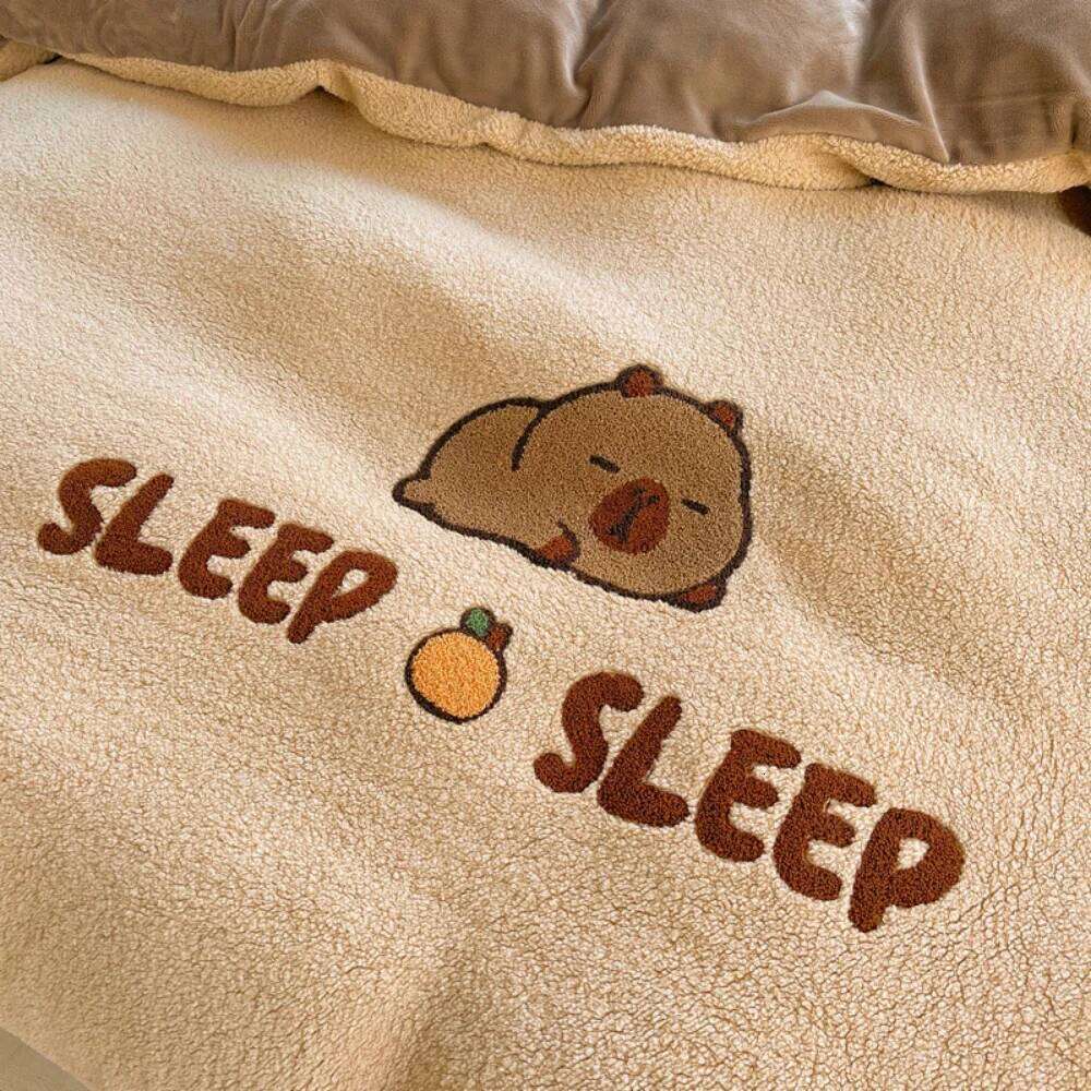 Embroidery Thickened Milk Fleece Bedding Winter Soft Warm Bedroom Decor Quilt Cover Bed Sheet Pillowcase Home Four-Piece Set H260312