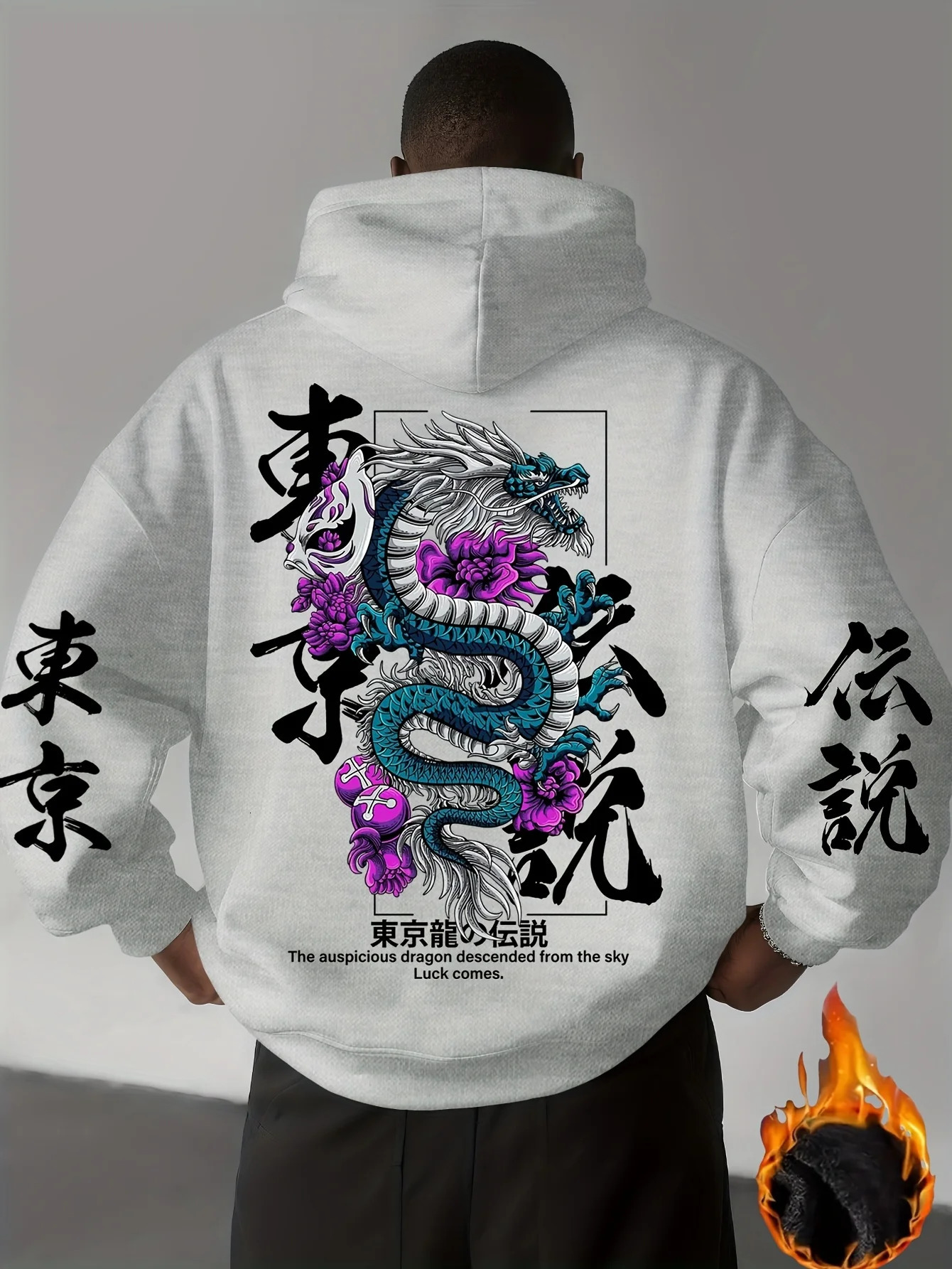Japan Dragon Pattern Chinese-style Men Women Pullover Hoodie Sweatshirt Harajuku Y2K Sports Casual Loose Fall-winter Adult Top 260311