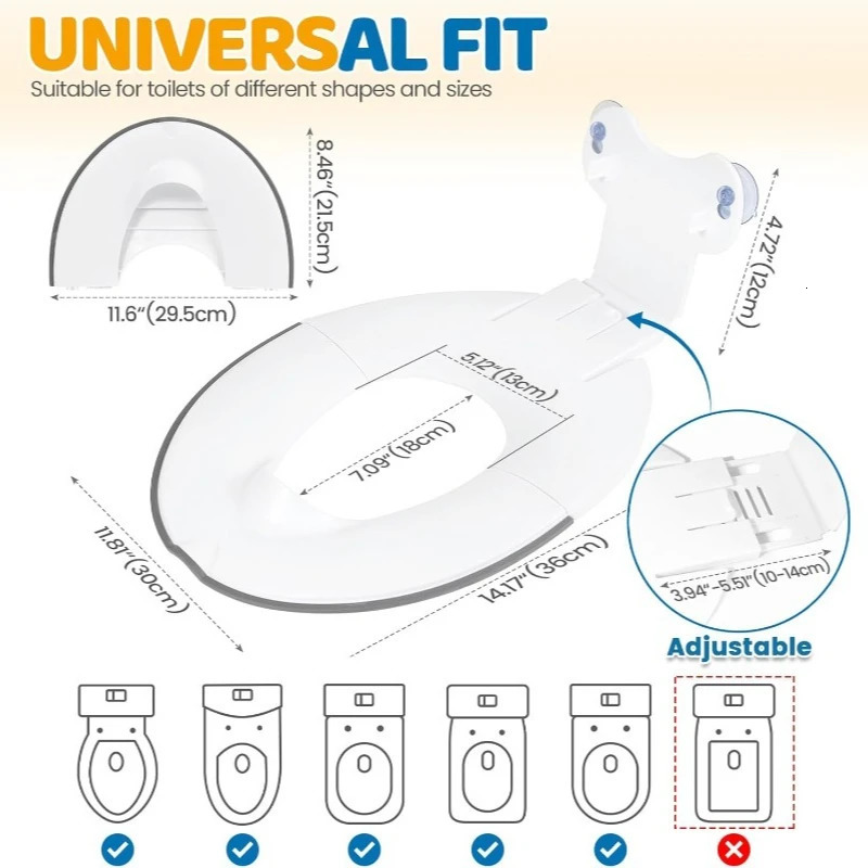 Foldable Toilet Seat for Children Flip Sit Potty Attaches To Securely Space Saving Potties Fits Most Toilets 260311