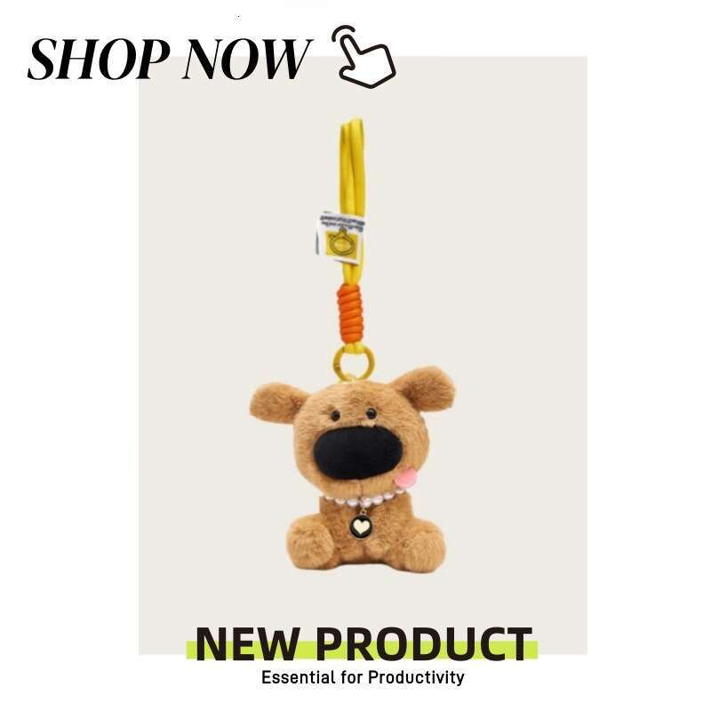 Cute Big Nose Dog Plush Cartoon Backpack Pendant Car Keychain Doll Bag Decoration Puppy