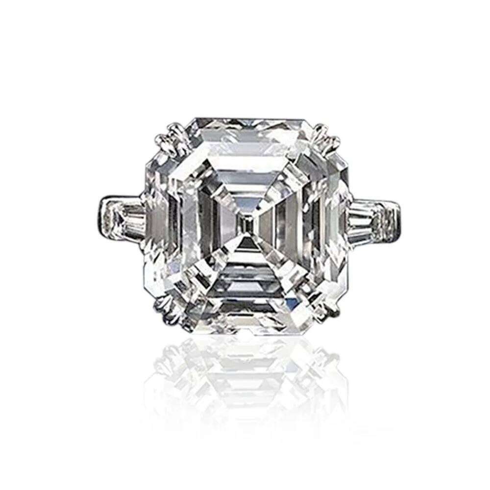 Huitan Asscher Crystal Cubic Zirconia Rings for Women Fashion Wedding Engagement Bands Female Ring Anniversary Party Hot Jewelry H260312