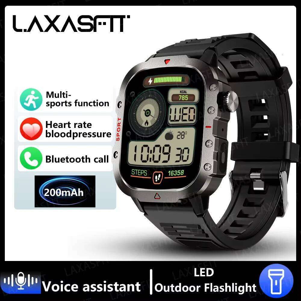 LAXASFIT 2025 New 2.01-inch HD Music Player Health Monitoring Bluetooth Calling Sports Smartwatch Holiday Gifts
