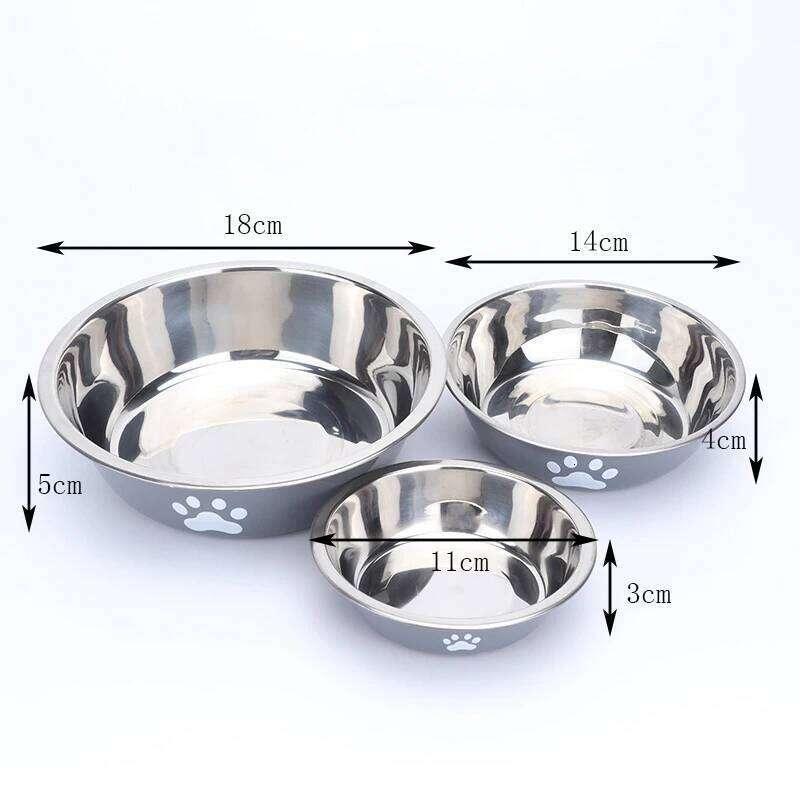 Dog new large capacity food stainless steel anti-overturning household dog bowl pet supplies 26Y0312