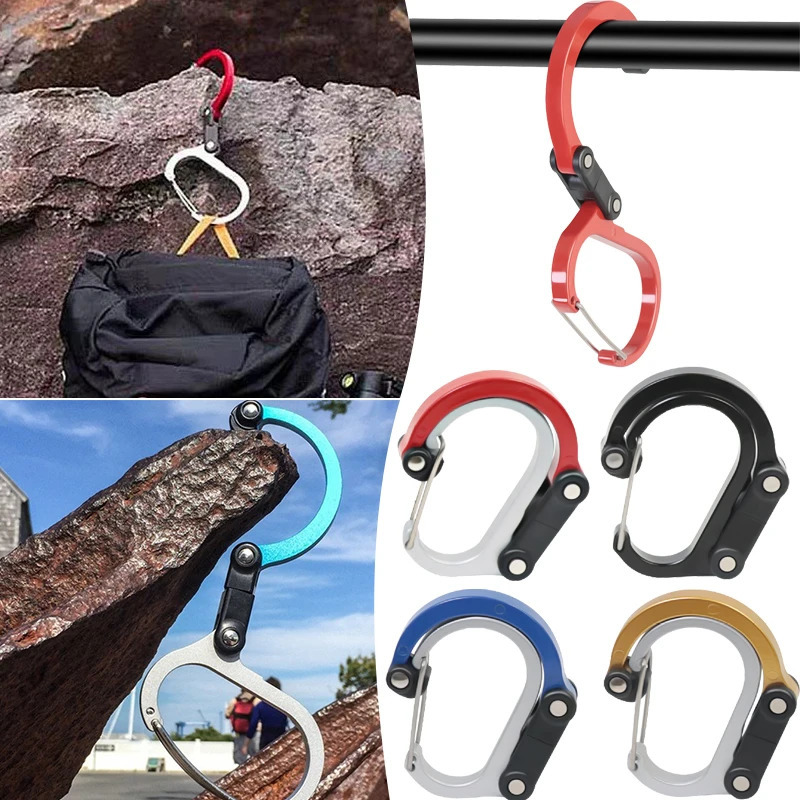 Camping Hybrid Gear Clip Carabiner Rotating Hook NonLocking Strong Clips for Fishing Hiking Travel Backpack 260228