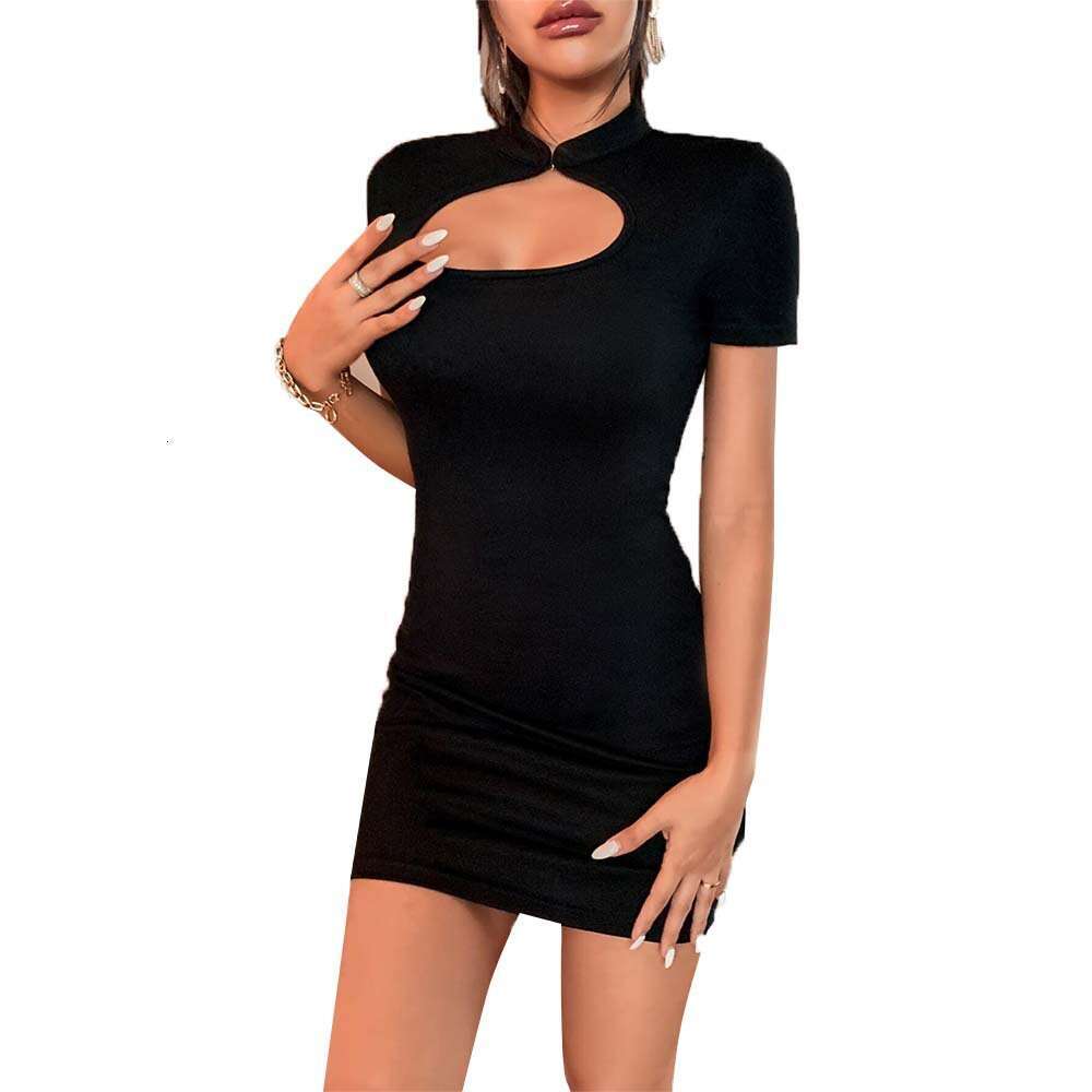 Summer 2026 New Chinese Sle Women's Dr Improved Version Qipao ort Skirt Bodycon High Waist Knitted Polyester Thiened
