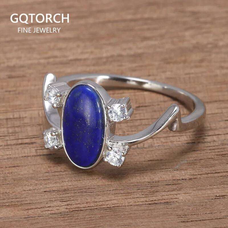 Real Pure 925 Sterling Silver Elena Rings for Women Natural Lapis Stone Vampire Diary Fine Jewelry Best Gift H260312