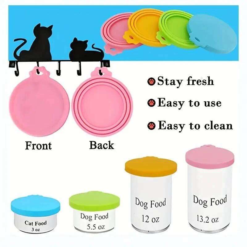 1 Reusable Silicone Pet Can Lid Bpa Free, Suitable For Most Sized Dog And Cat Cans - Keeps Food Fresh Prevents Bacterial Odors 26Y0312