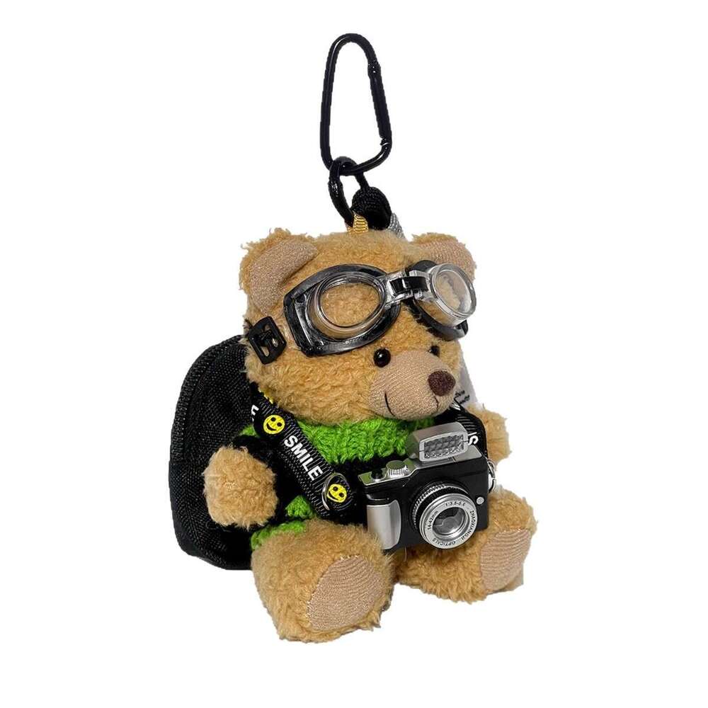 Original camera bag pendant plush toy bear couple keychain creative gift