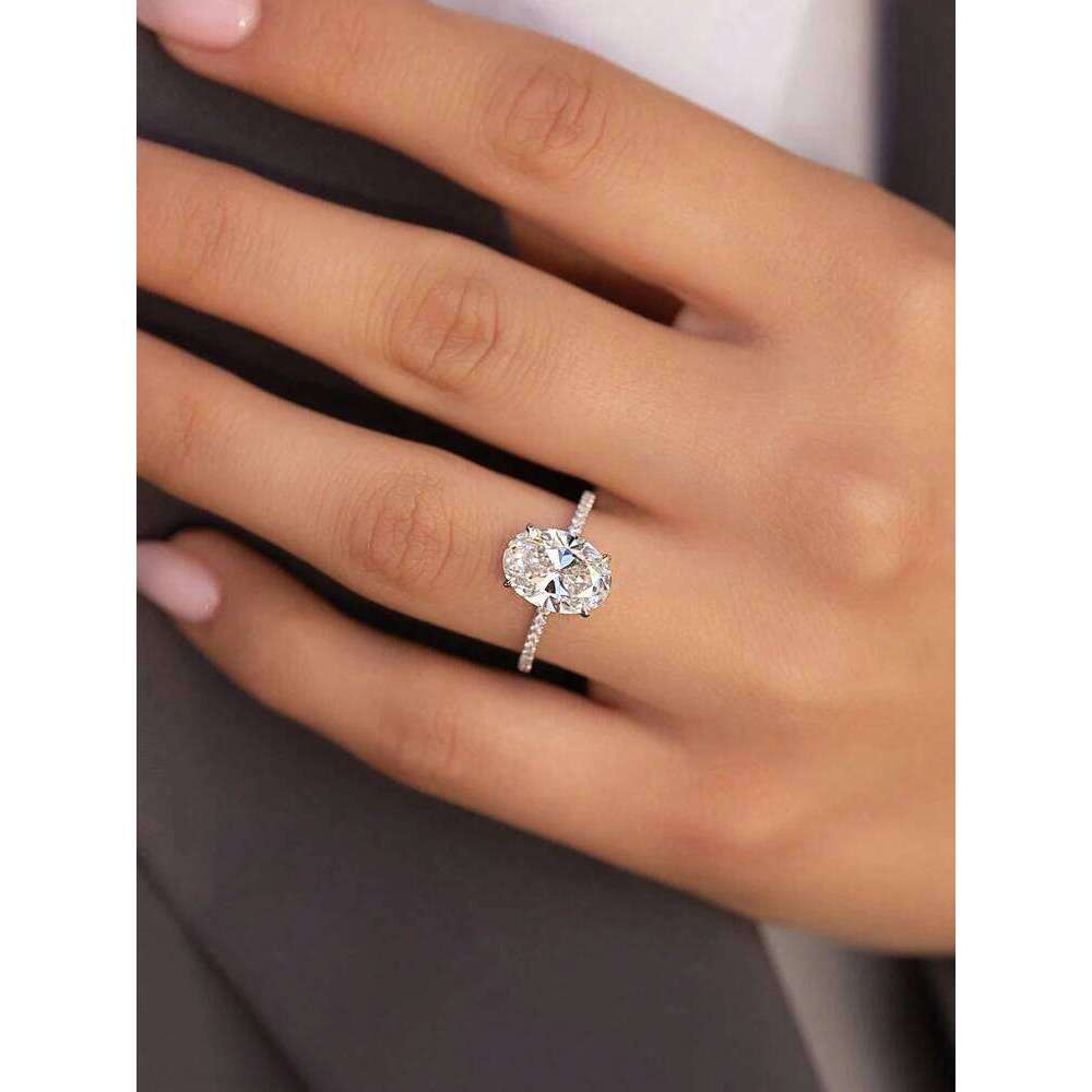 925 Sterling Silve Zirconia 1-4.5CT Gorgeous Shiny Oval Stone Ring For Women Engagement Wedding Luxury High Quality Fine Jewelry H260312