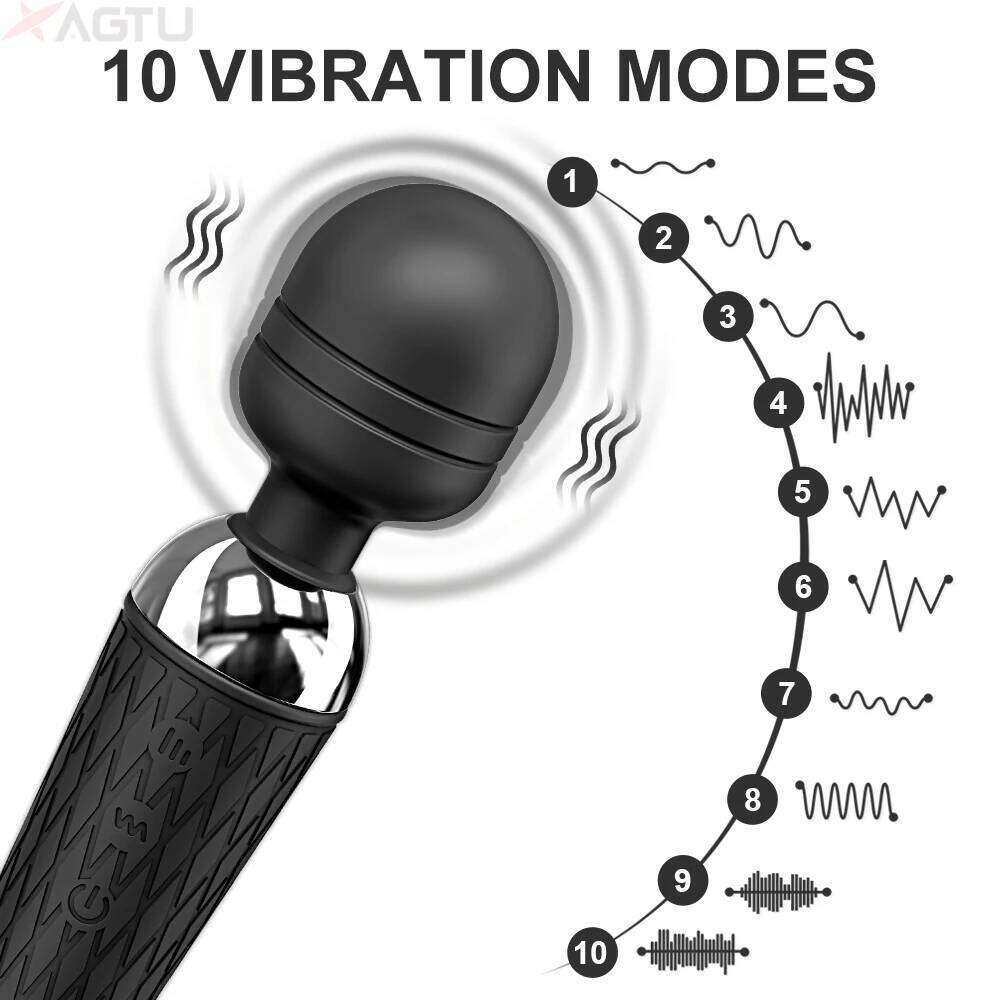 Wireless Dildos AV Vibrator Magic Wand Women Clitoris Stimulator USB Rechargeable Massager Goods Sex Toys for Adults 18 Z260311