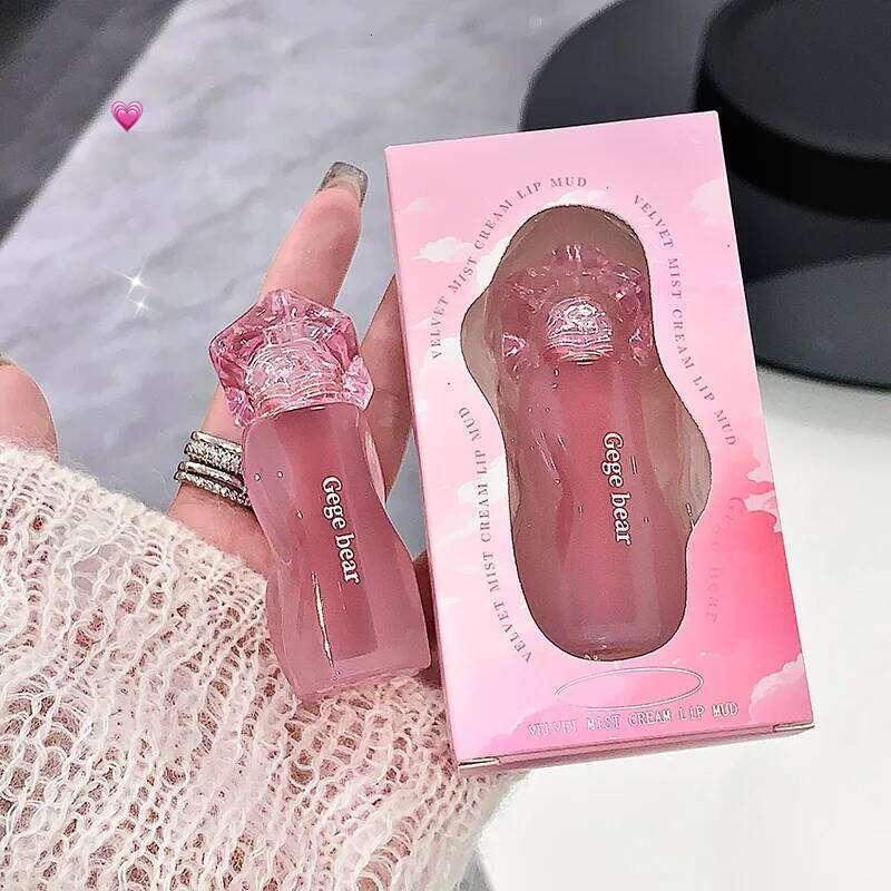 Gege bear Powder Cream Matte Glaze Mouth Red Lip Mud Non-fading Non-stick Cup Feminine lipstick W260311
