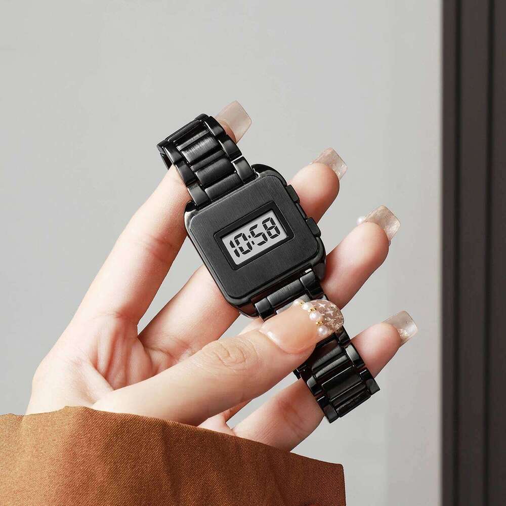 Simple digital men's electronic watch Arabic numerals show conspicuous wearing time as gifts for grandpa's daily life.