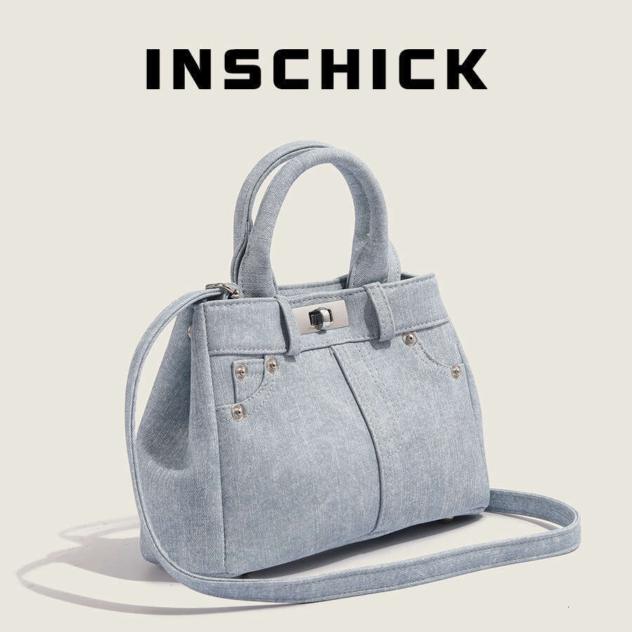 CHARHP&KEJNT Official Genuine High-End Commuter Denim 2026 Tote Feel Crossbody Bag Niche Handbag