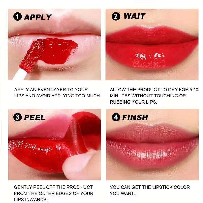 Red Peel-off Gloss Natural Lip Dye Tattoo Tinted Non-stick Cup Waterproof Matte Liquid Lipstick Makeup Cosmetics W260311