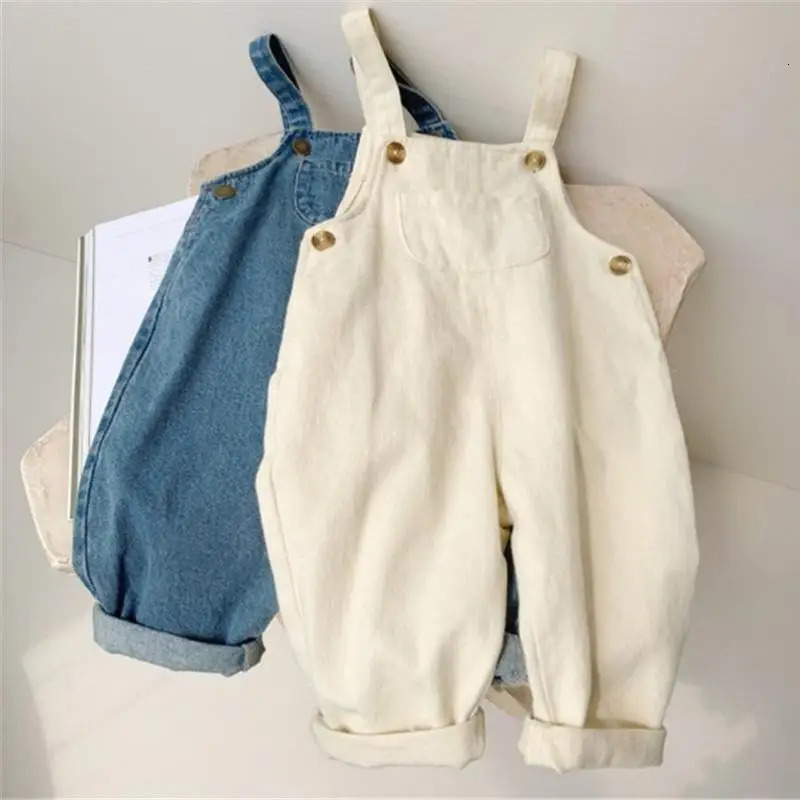 Baby Boy Solid Denim Overalls Child Jean Bib Pants Infant Jumpsuit Childrens Clothing Kids Autumn Girls Outfits 260311