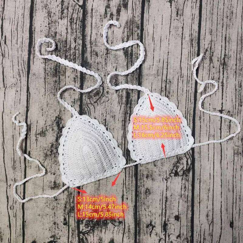 Handmade Crochet Bikini Set Lining Vintage Women Beach Swimwear Y260303