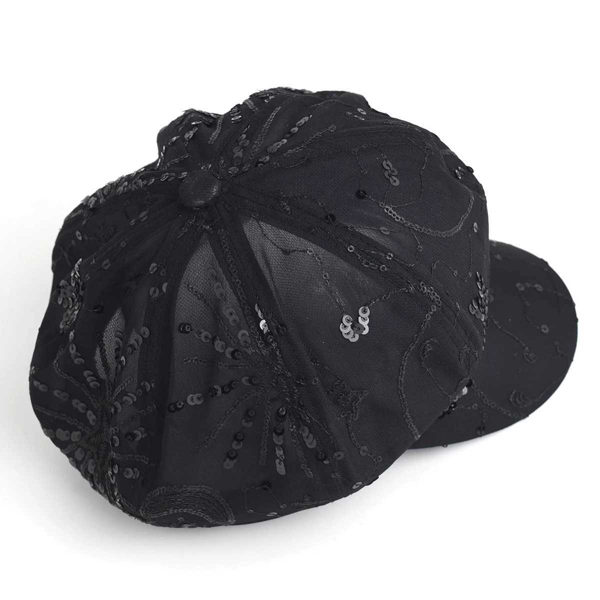 Womens Sequined Beret Hat Korean Style Sparkle Newsboy Cap with Breathable Mesh Fashion Painter Hat for Summer and Fall H260312 - view 6