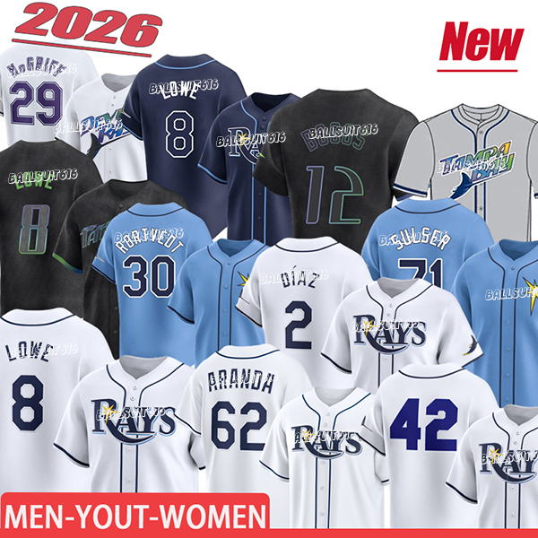 tampa bays rays Jersey Baseball Jerseys #56 Randy Arozarena Yandy Diaz Brandon Lowe Taj Bradley city Custom Baseball Jerseys