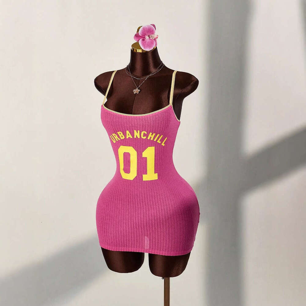 Cross-border fashion printed ins camisole for women, new summer style, sexy and slim-fitting bodycon dress