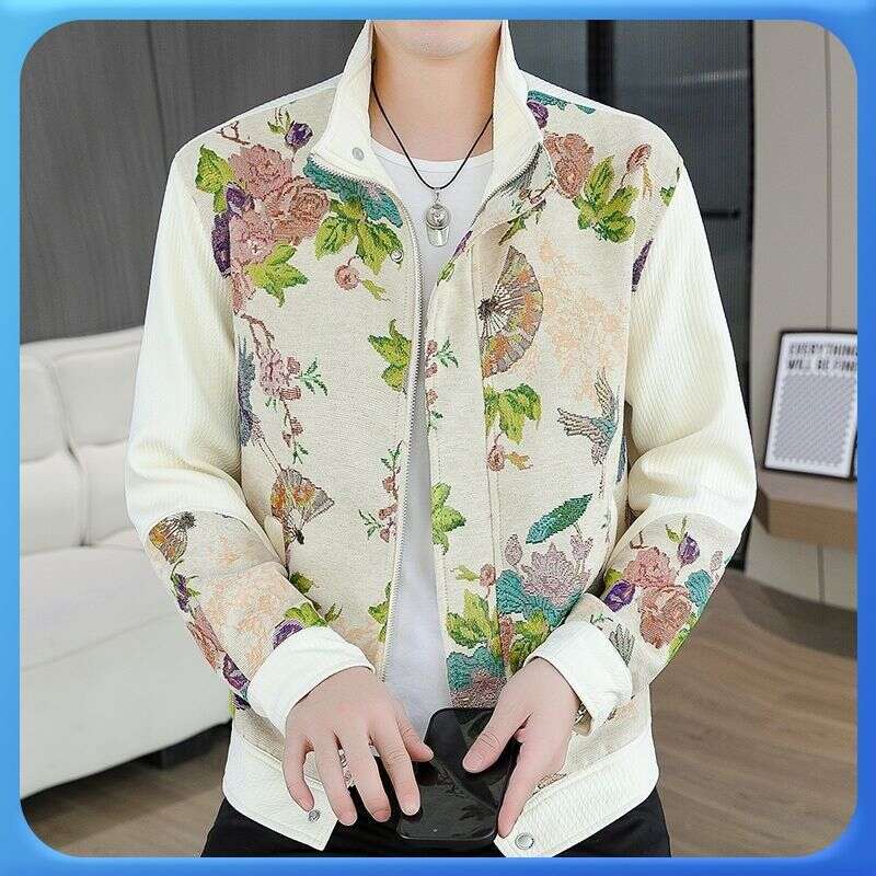 Teenager's Spring Autumn Embroidered In Coarse Cloth, Chinese Style With Magpie And Tree Branch Designs, Workwear Style, Fashionable Casual Jacke