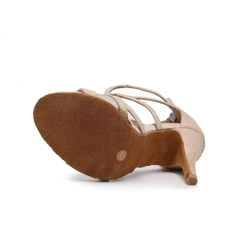 Women Latin Salsa Dance Shoes Peep Toe Suede Sole Large Size Boots Ballroom Professional Party Jazz Tango Dancing Heels 260306