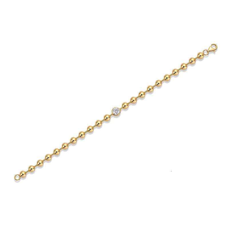 Exquisite Ball Chain Design S Sterling Sier Bracelet Gold Plated Gift, Suitable for Ocns Featuring Diaspore