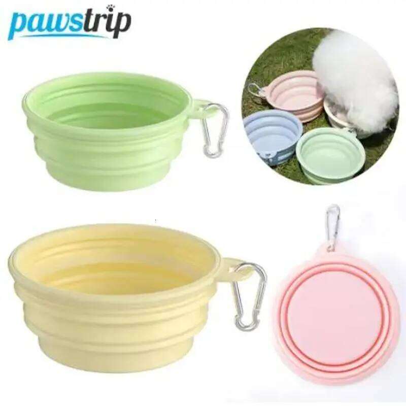 350ml/1000ml Collapsible Outdoor Travel Pet Drinking for Dog Cats Folding Silicone Bowl Puppy Food Container 26Y0312