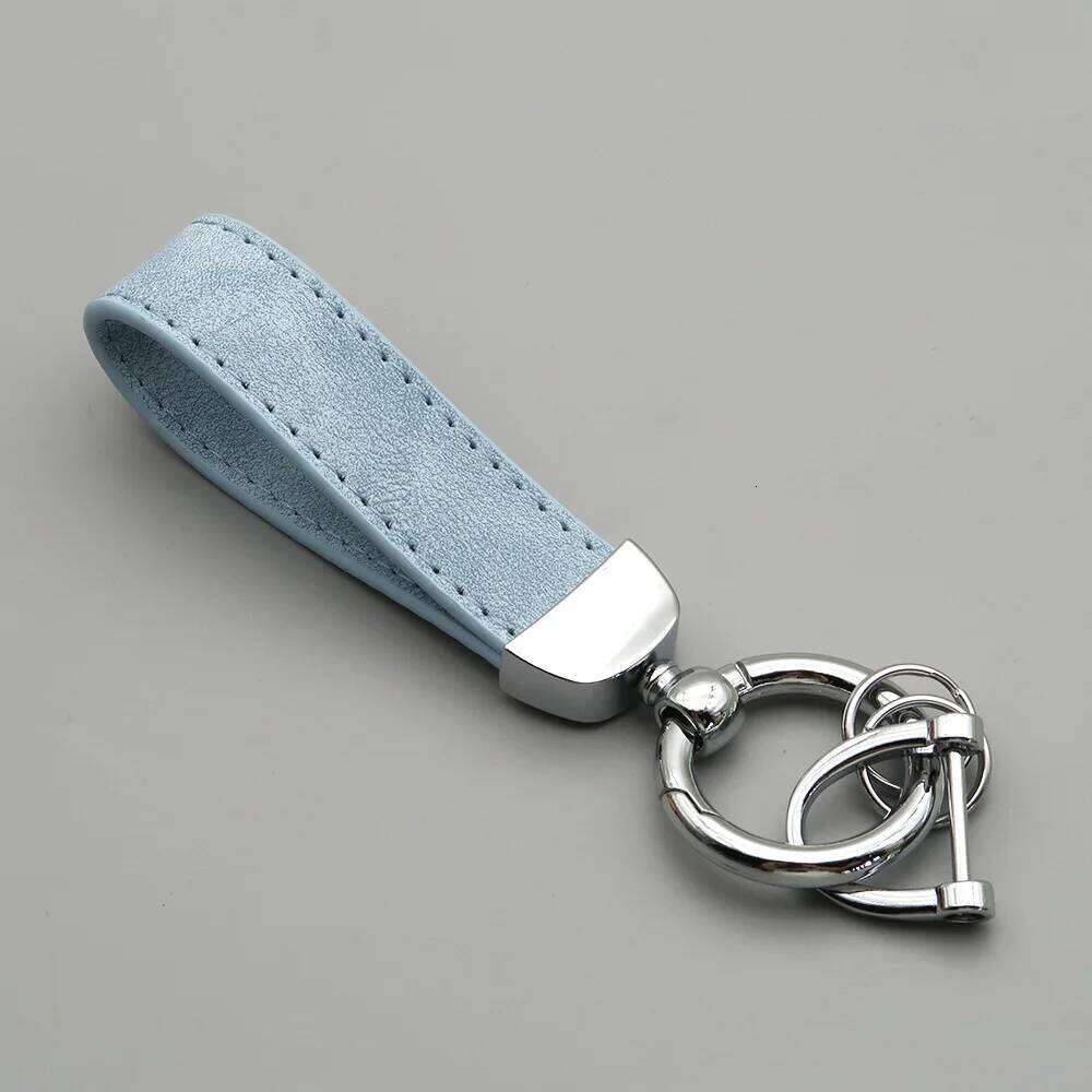 Custom LOGO Suede Leather Keychain Vintage Laser Engrave Car Holder for Men and Women Personalized Key Chains Ring