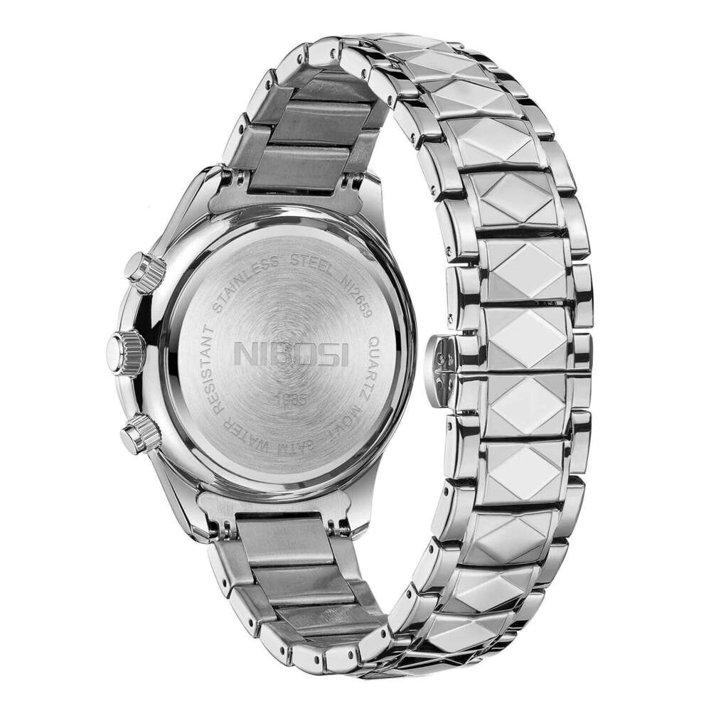 NIBOSI Men's Casual Big Face Chronograph for Fashion Waterproof Luminous Date Analog Quartz Watch Men Reloj Homb