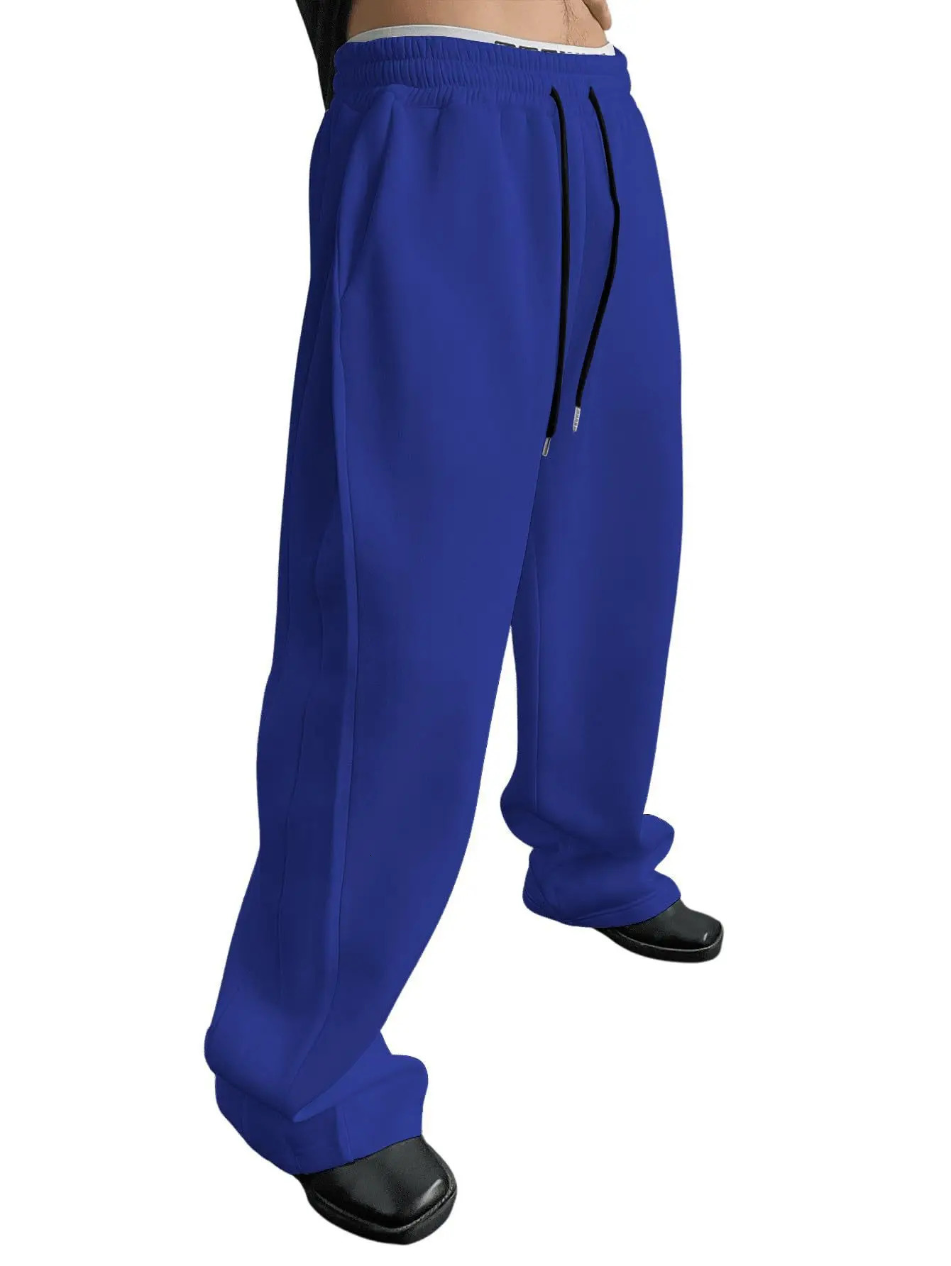 Mens Sweatpants Straight Fit Joggers for Sports and Streetwear Loose Oversized Casual Pant Drawstring Multi-pocket Men Long Pant 260310